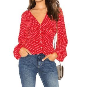 Free People l Red Polka Dot Love Street Top l Size XS